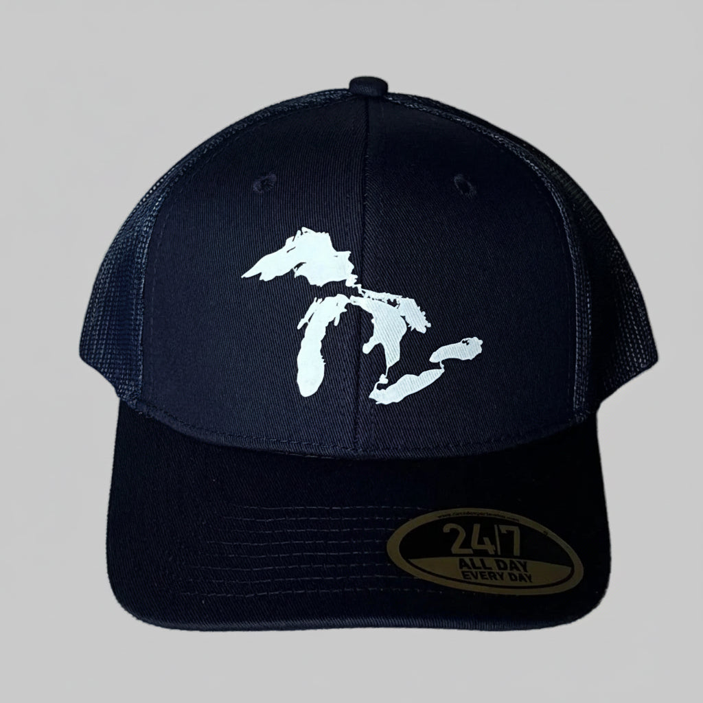 Navy Snap Back Trucker Cap